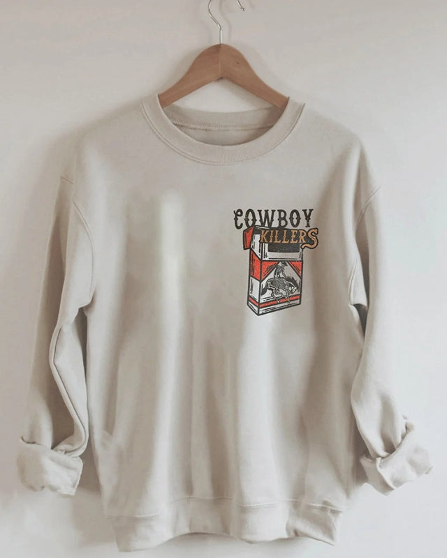 Cowboy Sweatshirt Print Christmas Sweatshirts